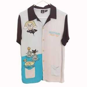 Disney The Nightmare Before Christmas Size S Mens Woven Button-Up Shirt - Spring